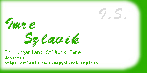 imre szlavik business card